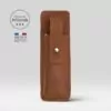 etui le france cuir camel pour couteau pliant 11/12 cm