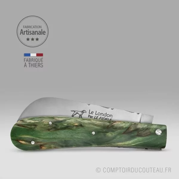 couteau marin le london breton bouleau vert guilloché