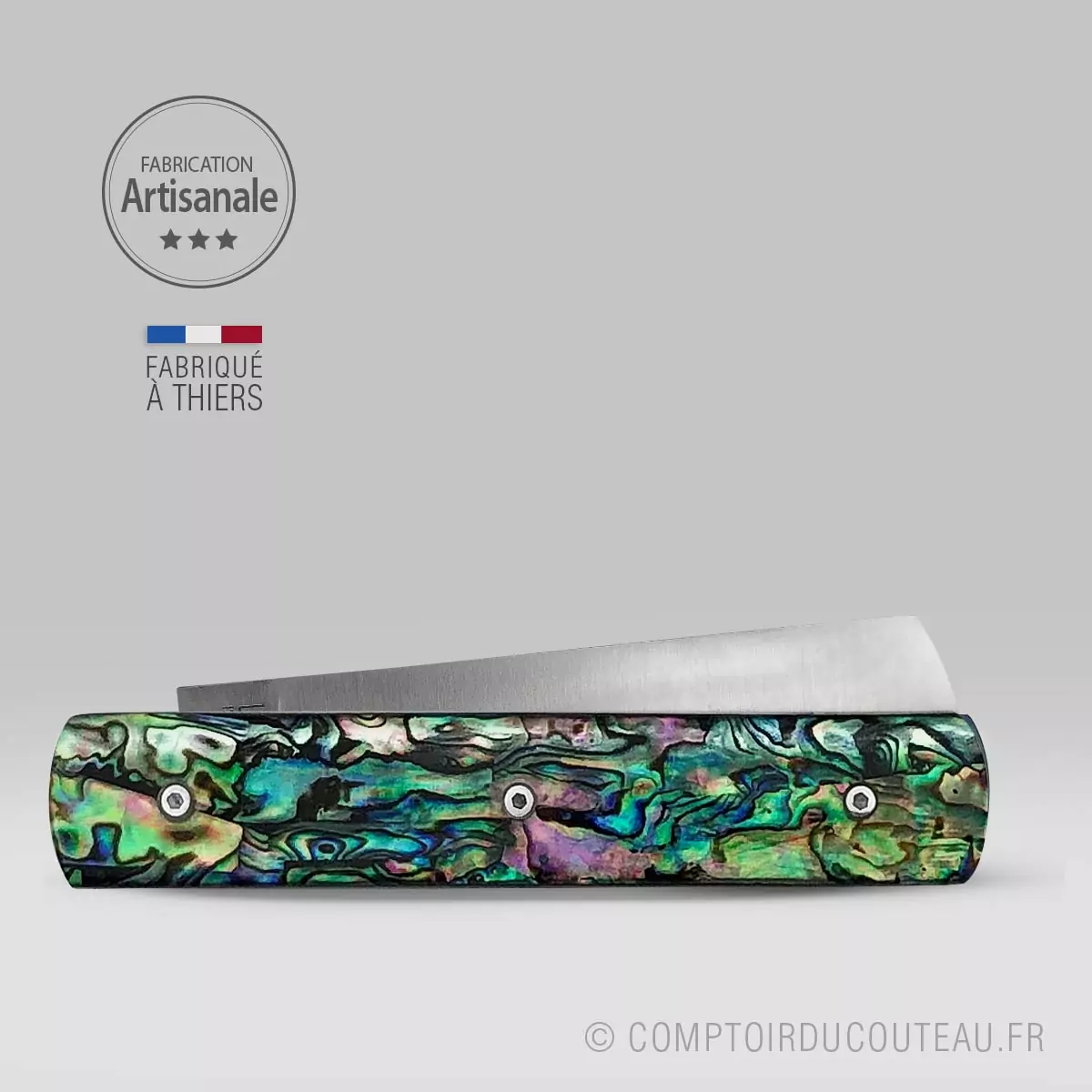 couteau le 20/20 manche abalone stabilisé le fidèle
