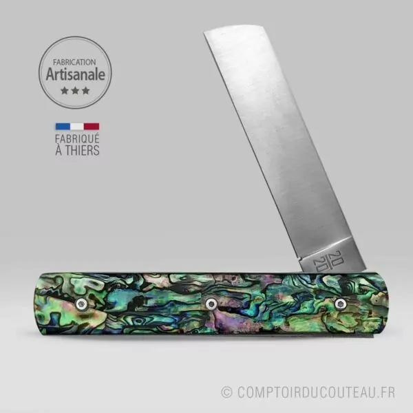 couteau le 20/20 manche abalone stabilisé le fidèle