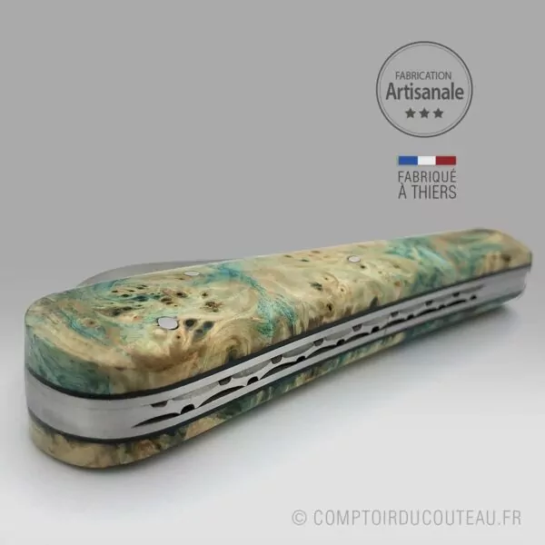 couteau marin le london breton frêne vert guilloché