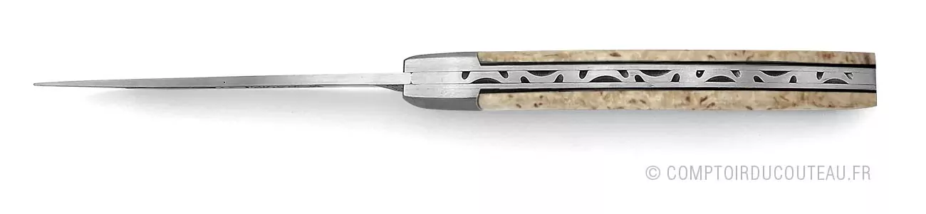 couteau le thiers manche en bois bouleau finlande ressort guilloches