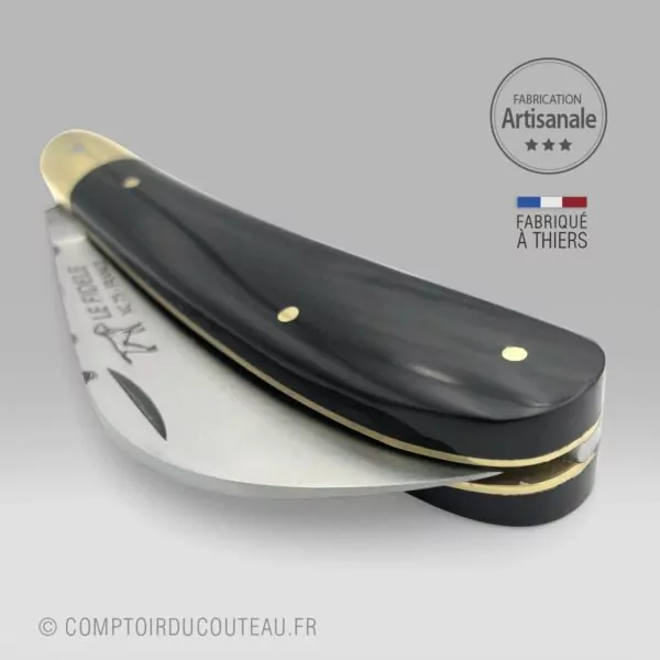 Serpette traditionnelle manche en corne guillochée fabriquée à Thiers