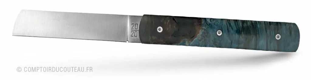 couteau 20 sur 20 marronnier bleu le fidèle - le couteau français contemporain