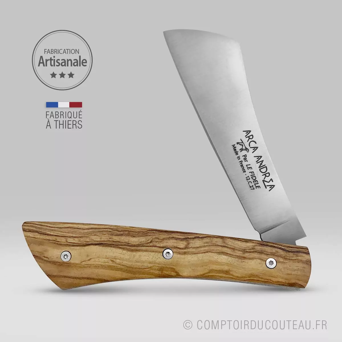 couteau arca andrea manche en bois d'olivier