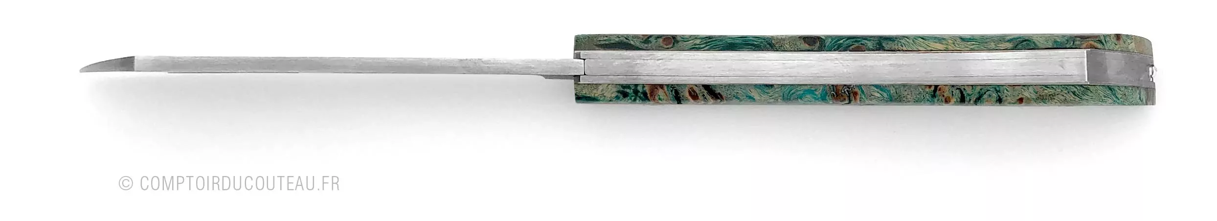 couteau arca andrea bois de loupe de peuplier vue dessus