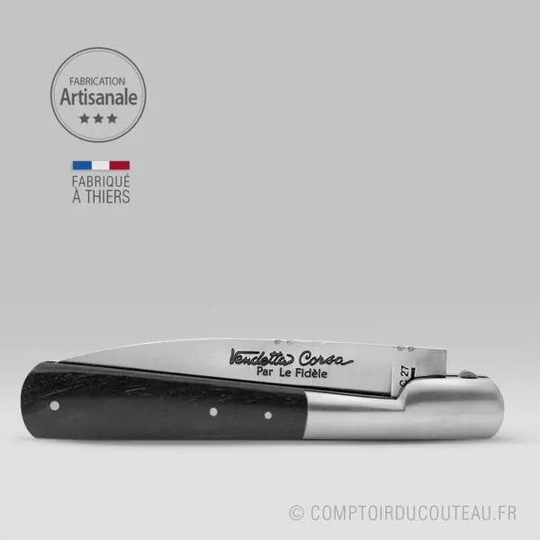 couteau corse vendetta manche en bois ebene