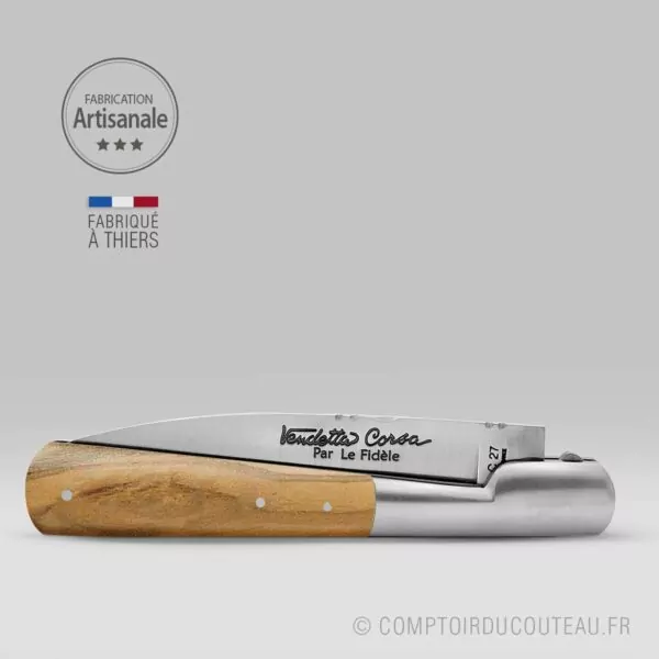 Couteau Corse Vendetta Manche en Olivier – Image 2