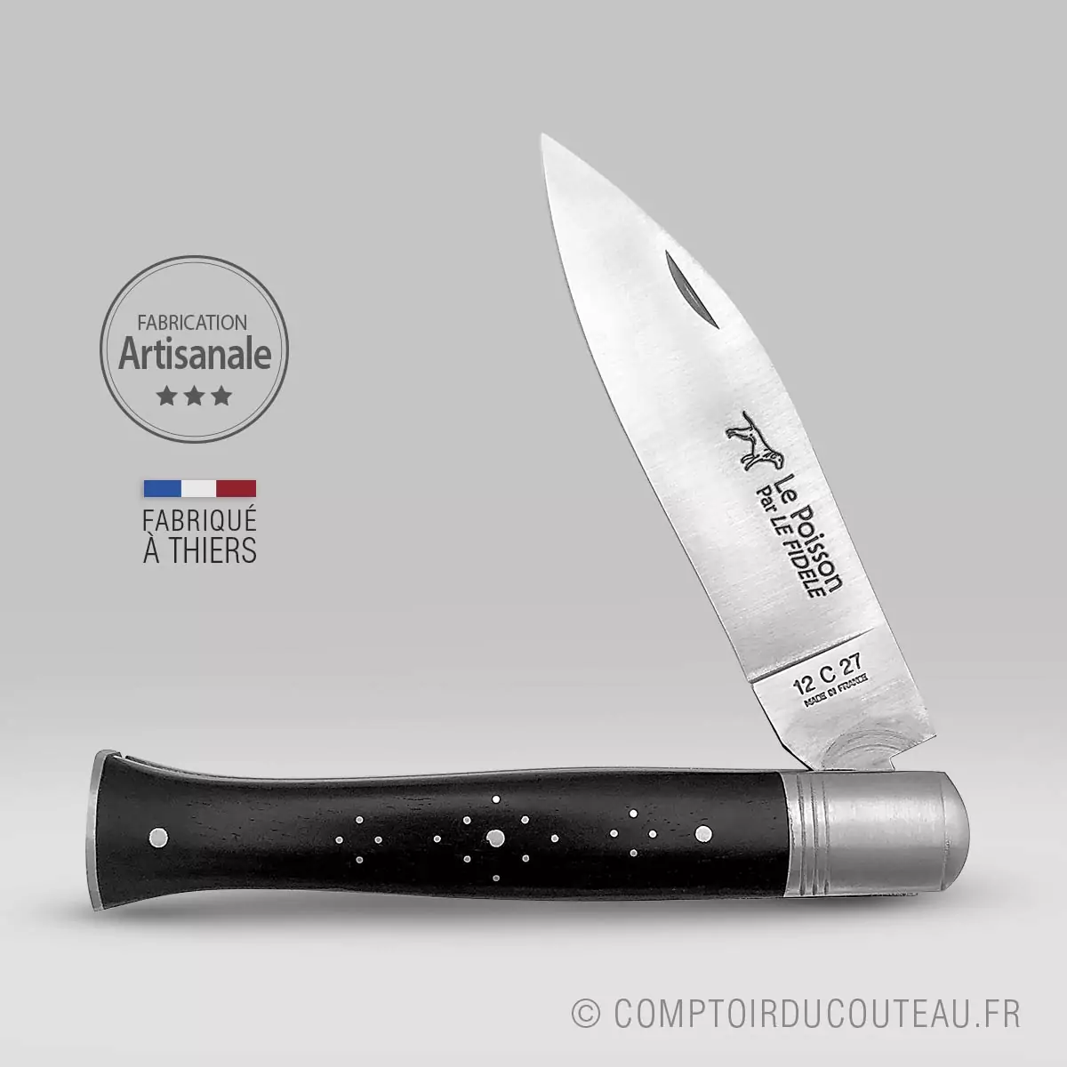 couteau breton le poisson bois ebene