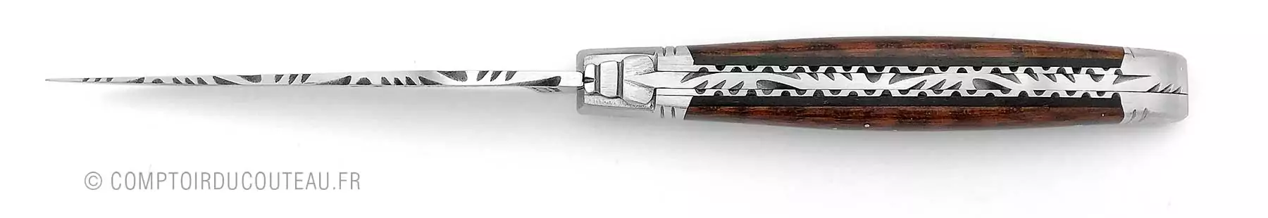 couteau laguiole bois amourette premium vue dessus