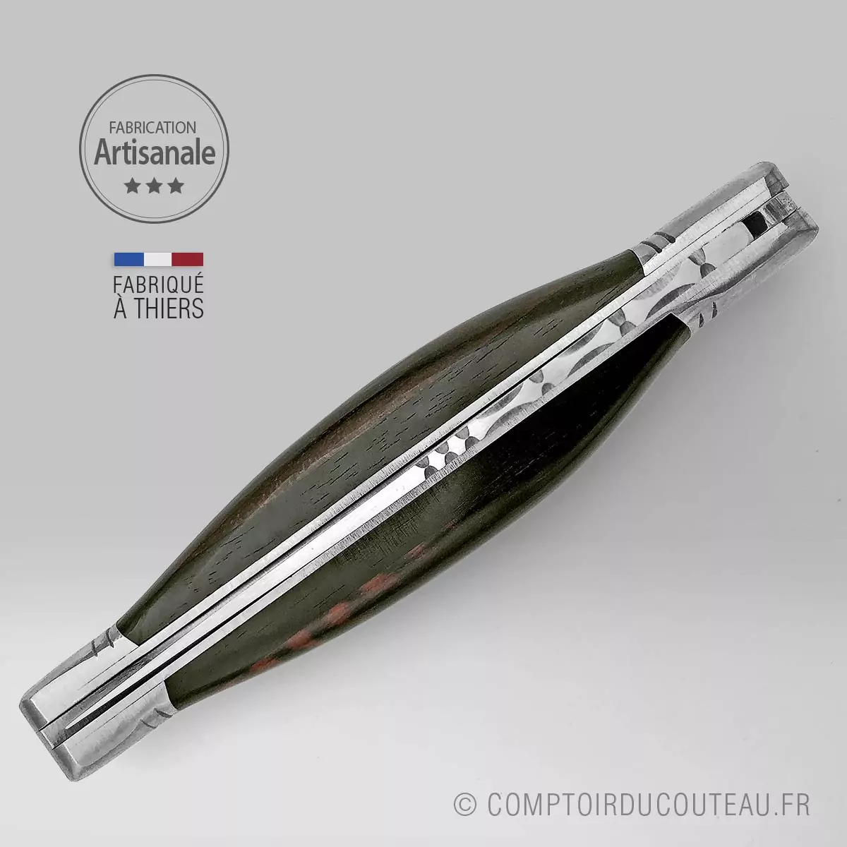 couteau laguiole dodu ebene amourette guilloché main