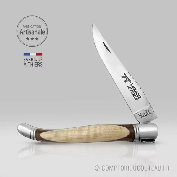 Couteau Laguiole bombé cocobolo et érable ondé