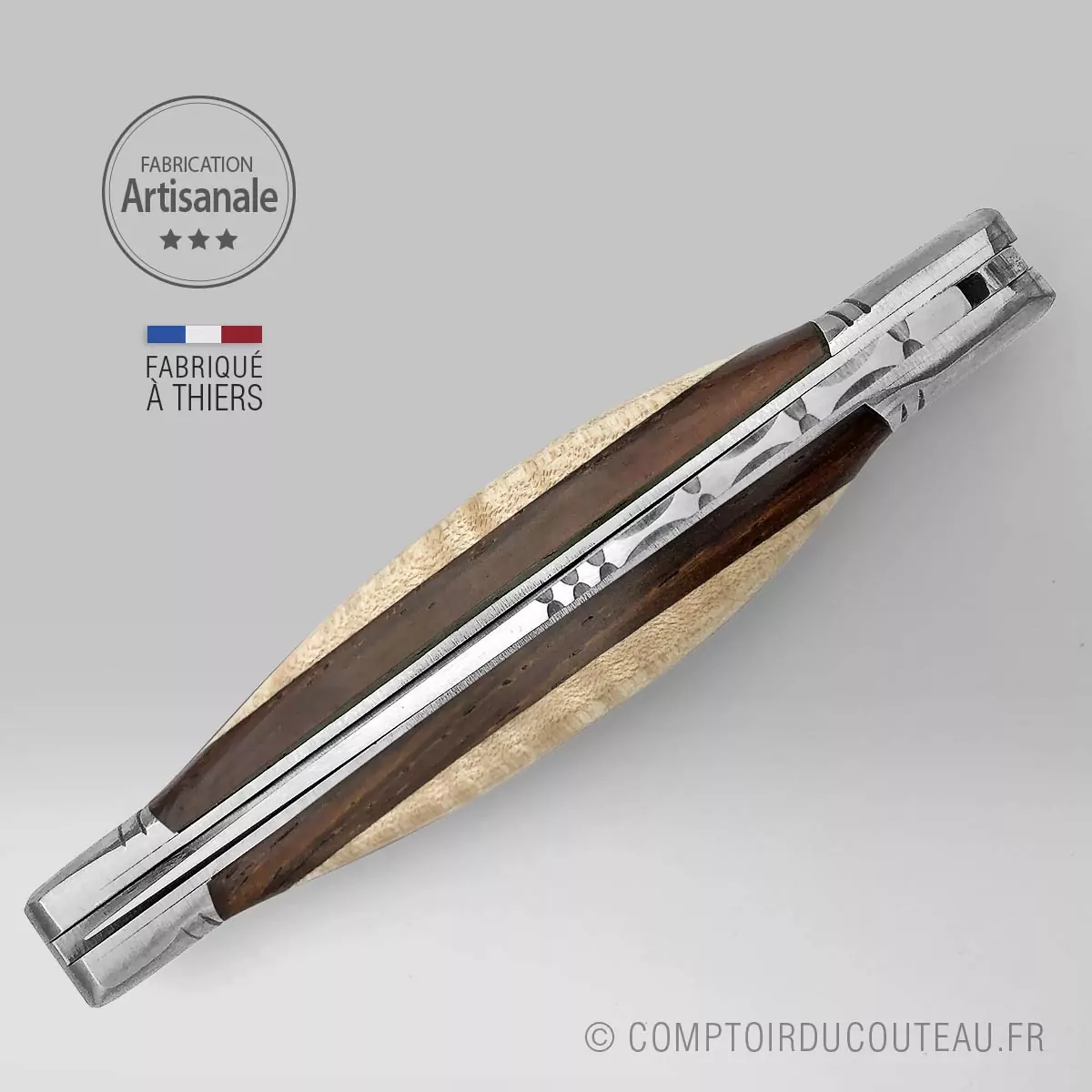 couteau laguiole dodu ebene amourette guilloché main