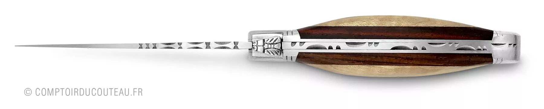 couteau laguiole dodu cocobolo érable fumé dessus