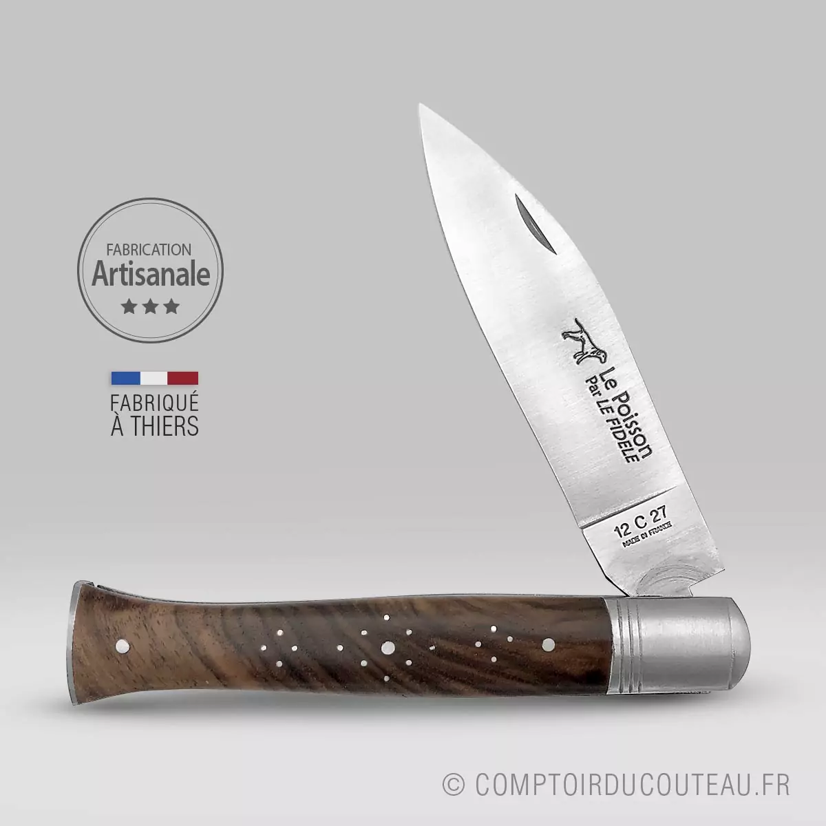 couteau breton le poisson bois noyer