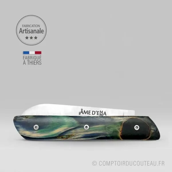 Couteau le l'Âme d'Emma® - "Les Artistiques", Manche Peuplier Flammé Stabilisé – Image 2
