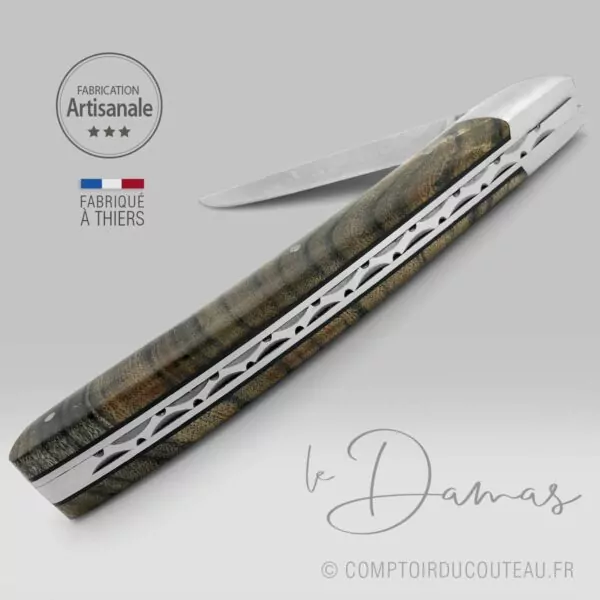Couteau Le Thiers® Damas en Frêne Stabilisé – Image 3