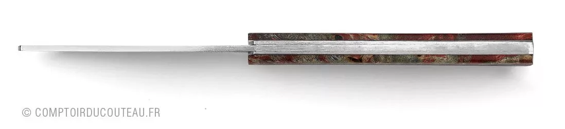 couteau pliant le 20 sur 20 loupe de peuplier stabilisé par le fidele