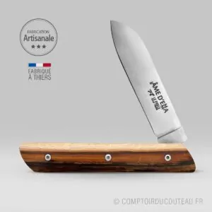 couteau féminin le l'âme d'Emma manche en pistachier vue profil