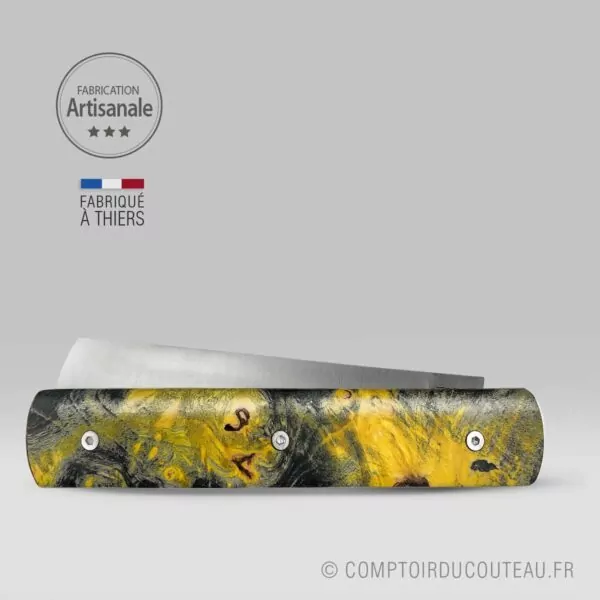 Couteau le 20/20® Manche Frêne Stabilisé Jaune et Noir – Image 2