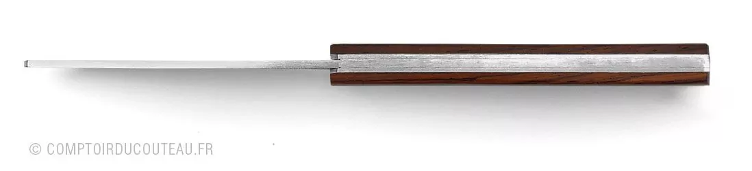 couteau le 20/20 cocobolo marqueterie erable ondé cavalier vue dessus