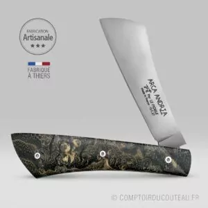 coutea de poche arca andrea loupe de frene guilloché main ouvert