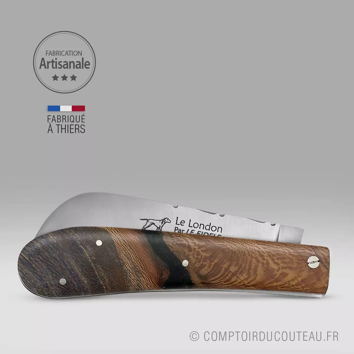 rare couteau de marin en marronnier stabilisé - couteau london