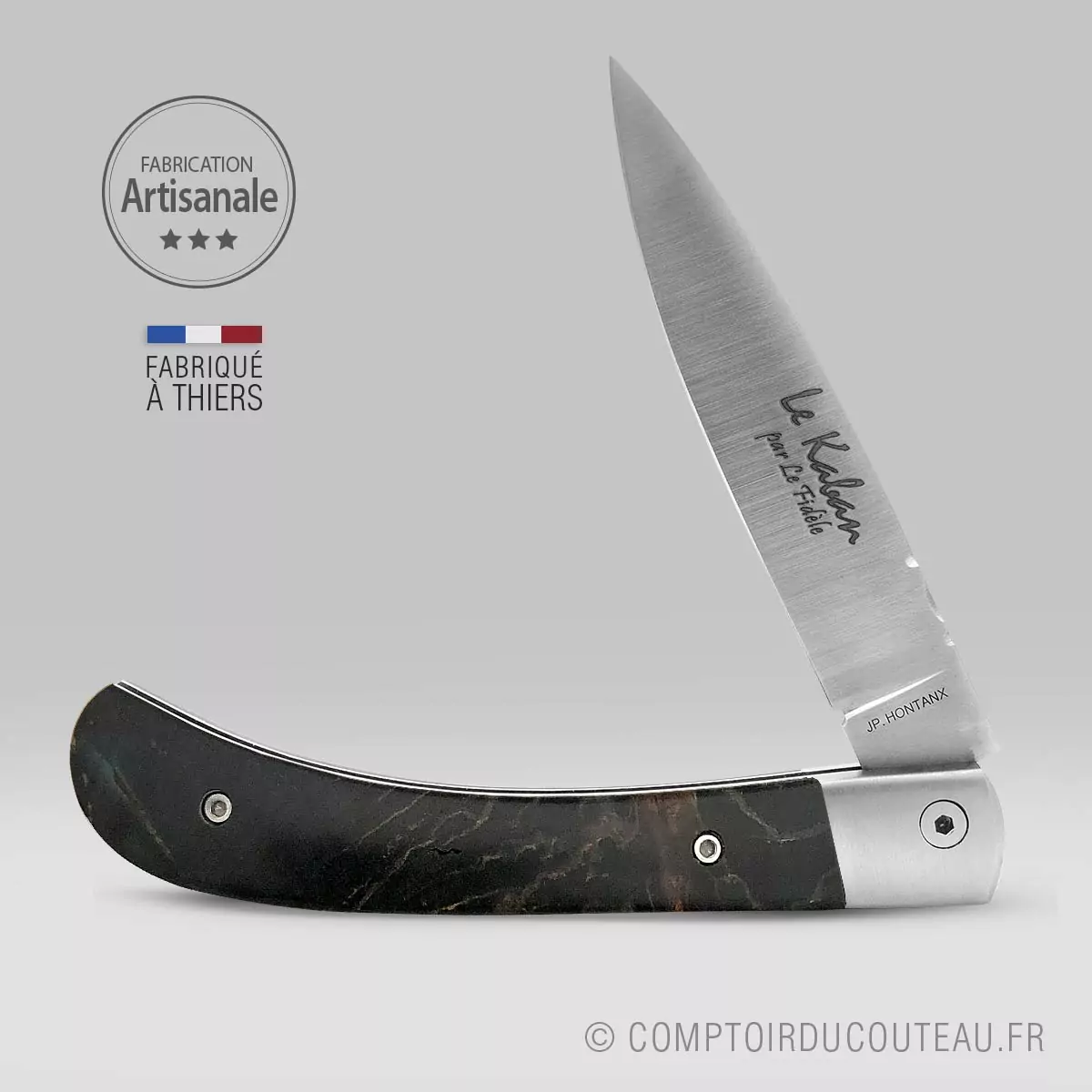 Couteau le Kaban® "Black Pearl" Marronnier Stabilisé