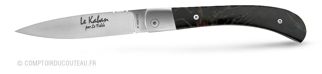couteau breton le kaban manche en bois marronnier noir stabilisé black pearl