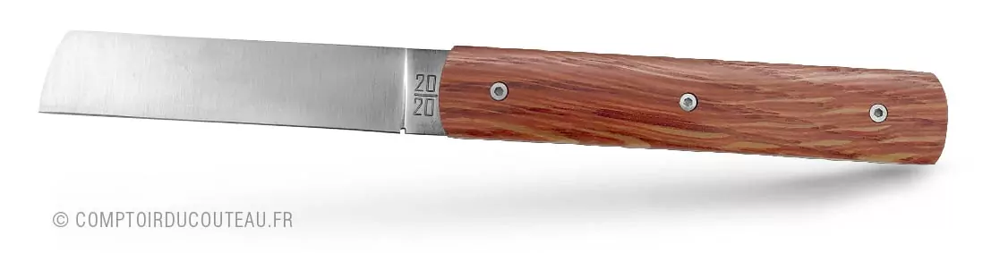 couteau le 20/20 manche chêne rouge par le fidèle vue de profil