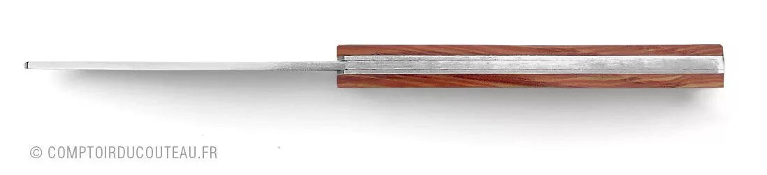 couteau le 20/20 manche chêne rouge par le fidèle vue de dessus