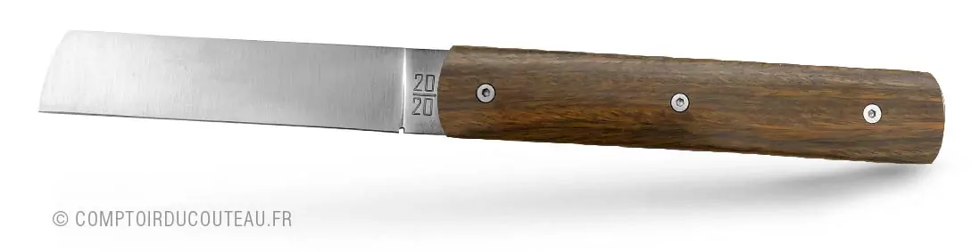 couteau le 20/20 manche gaiac par le fidèle vue de profil