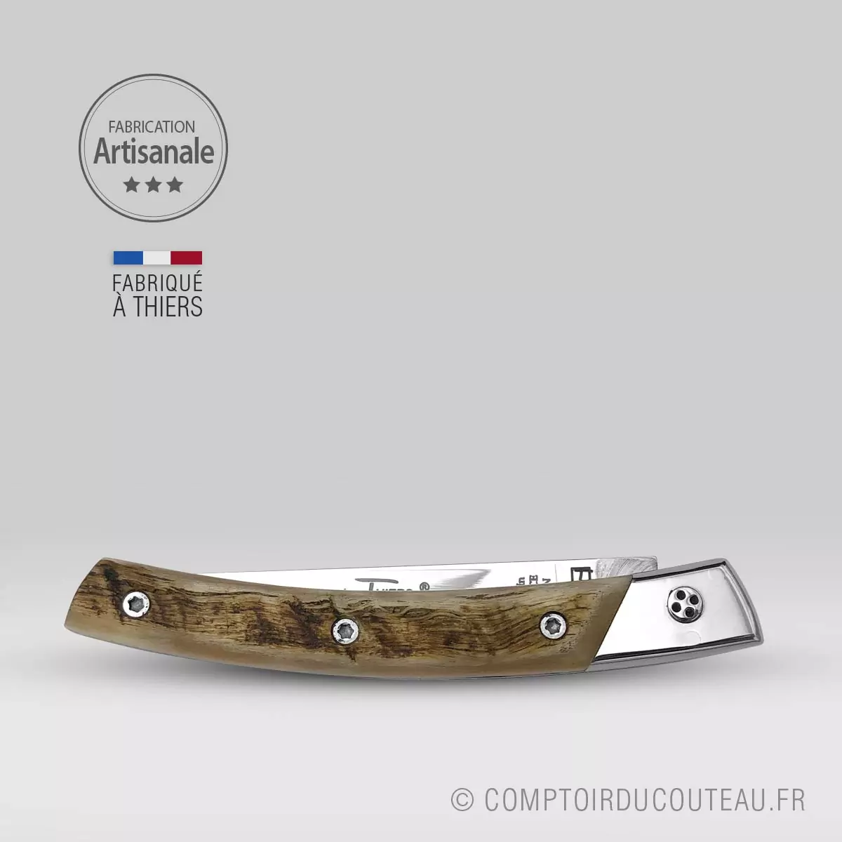 couteau thiers secret par claude dozorme corne belier 11 cm fermé