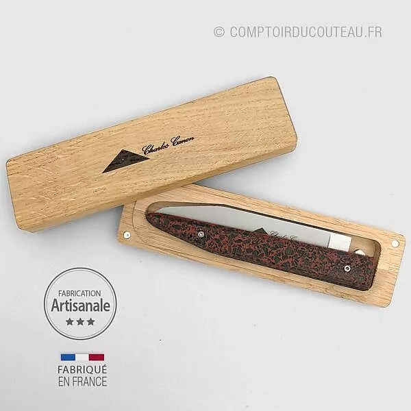 couteau le terril charles canon charbon ardent livré dans coffret bois