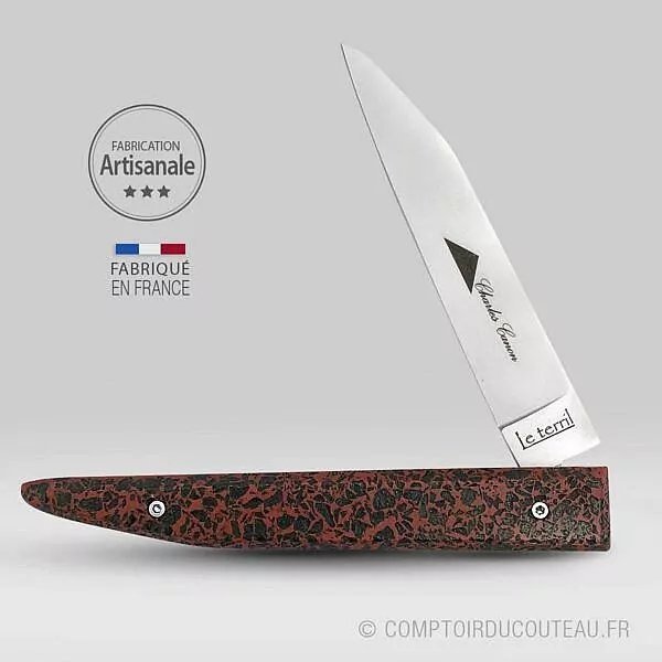 couteau le terril charles canon charbon ardent ouvert côté