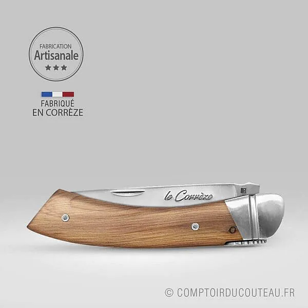 couteau de poche le Corrèze manche genévrier fabrication artisanale fermé