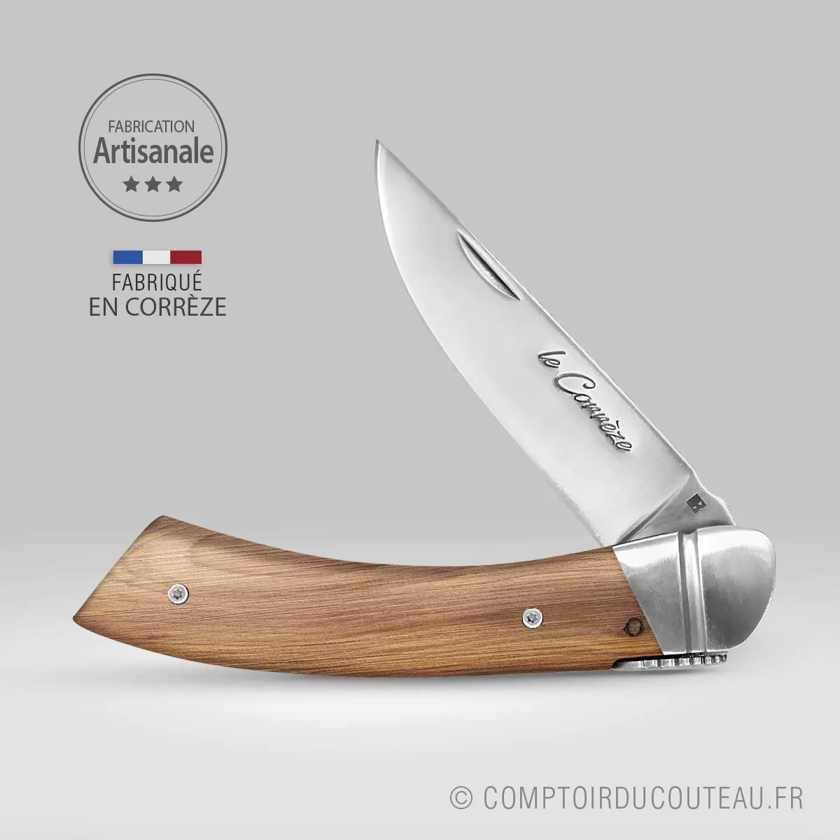 couteau de poche le Corrèze manche genévrier fabrication artisanale