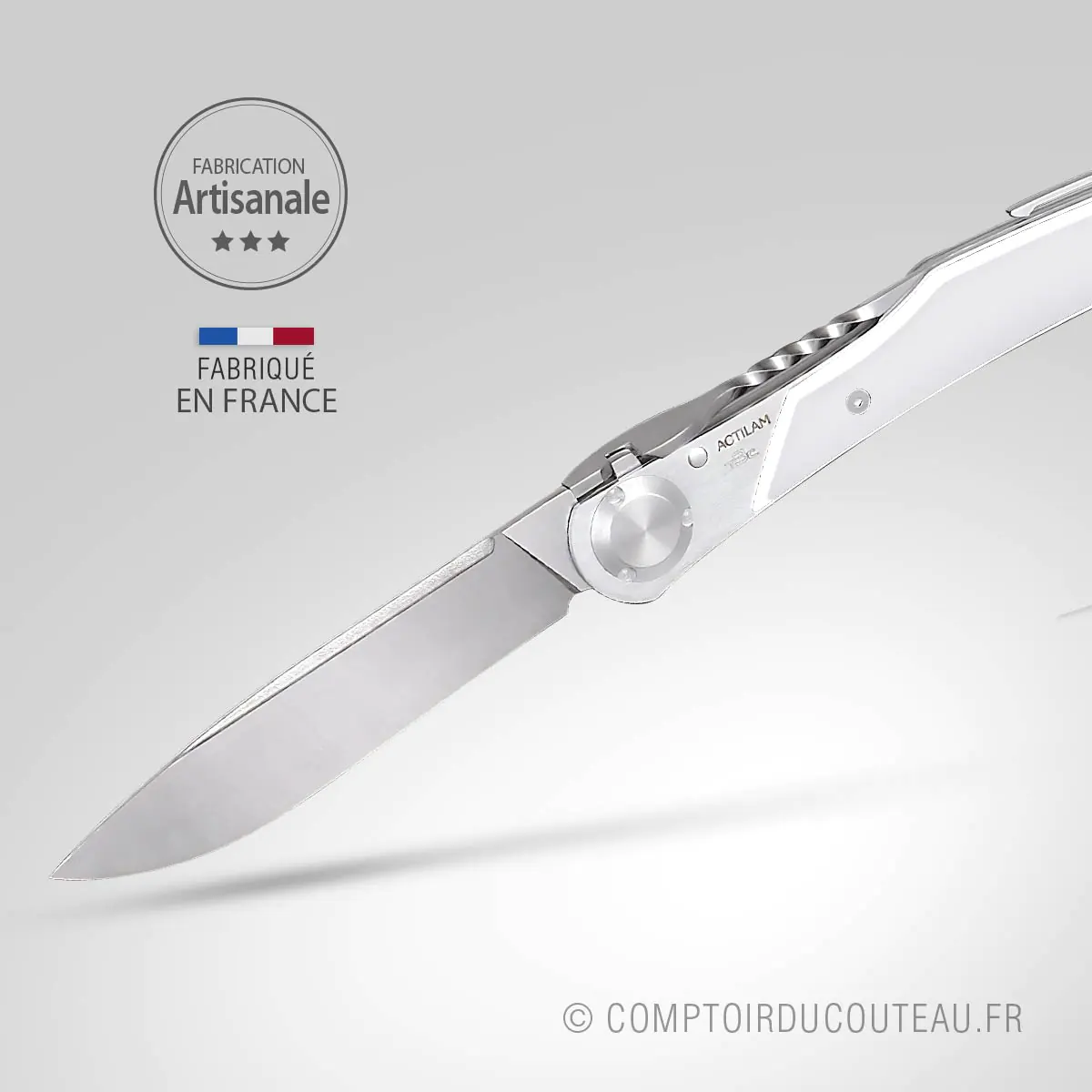 couteau Actilam T3c Corian blanc ouvert