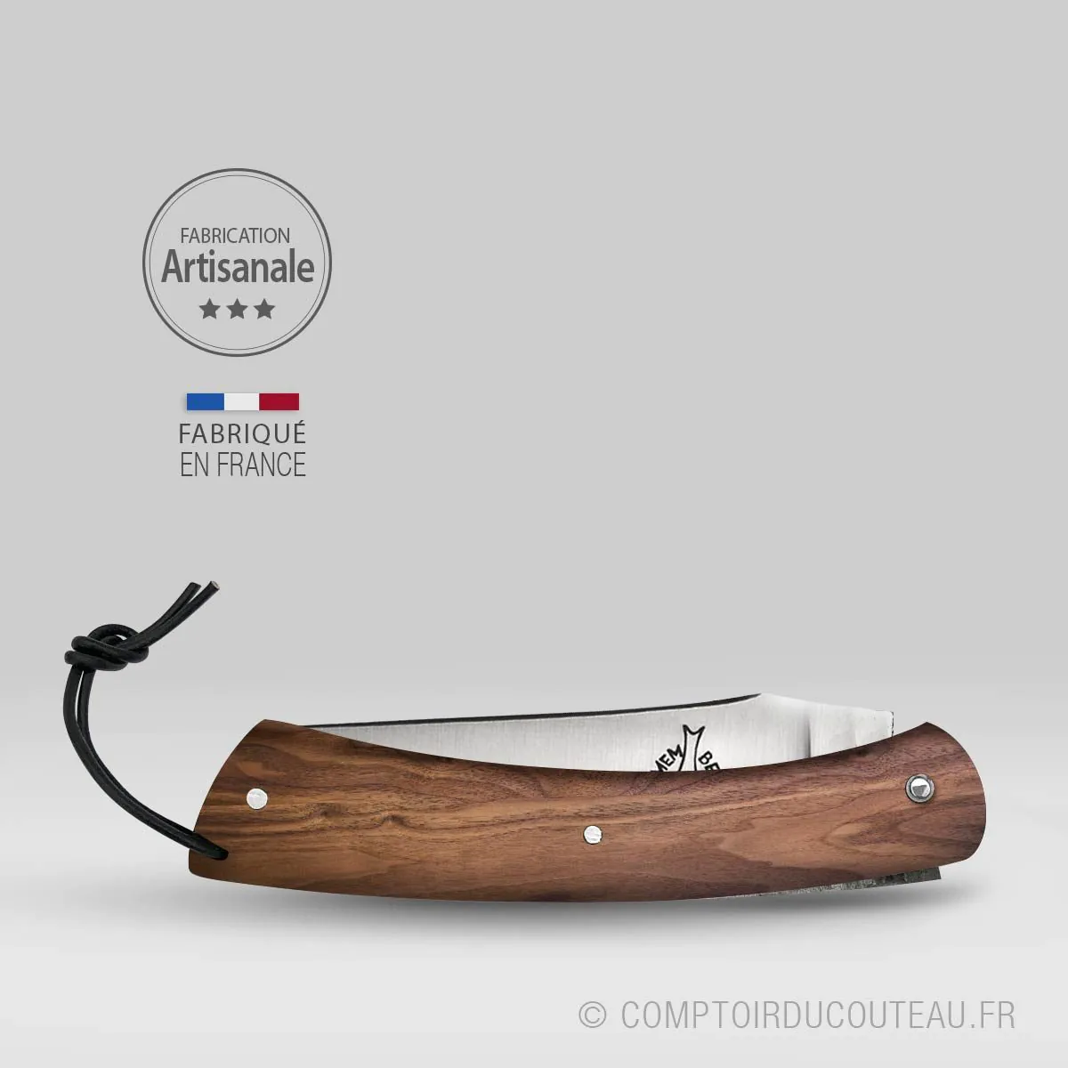 couteau camembert manche noyer fermé