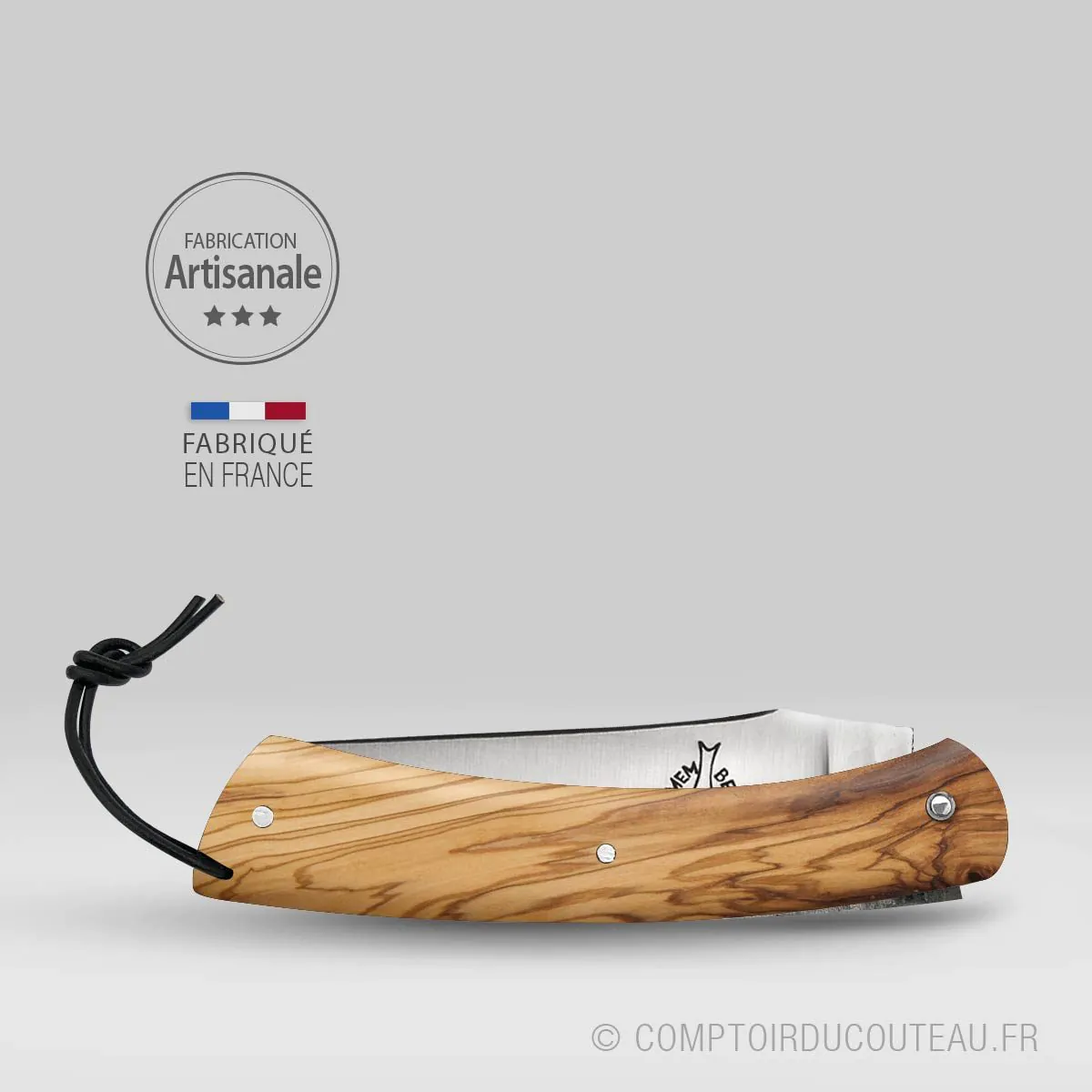 couteau camembert manche olivier fermé