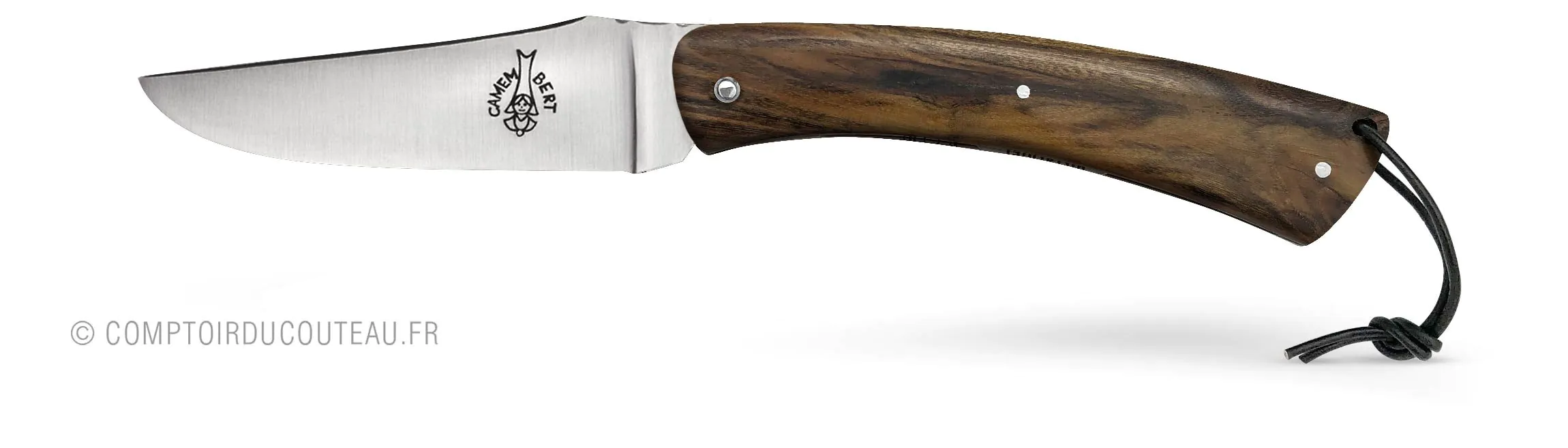 couteau camembert manche pistachier vue de profil ouvert