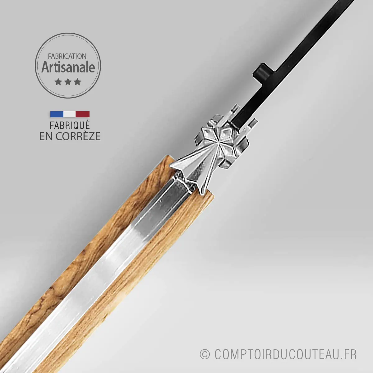 couteau breton de poche le breizh kontell Liner détail mouche hermine guillochée