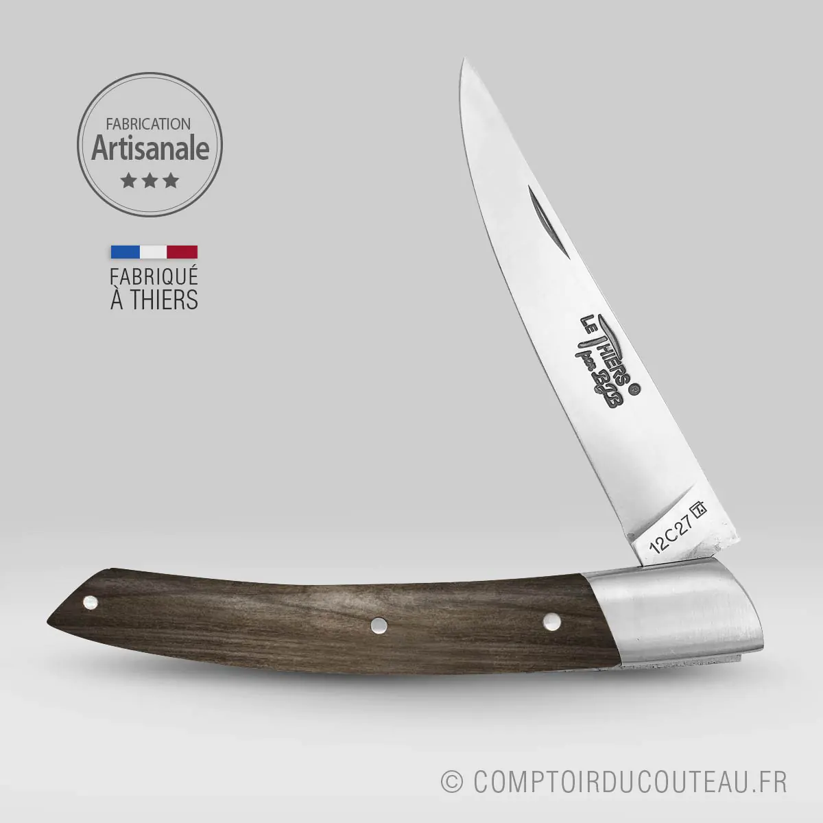 couteau Le Thiers 12 cm 1 mitre bois wenge par BJB pas cher ouvert