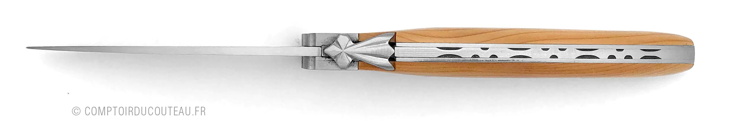 couteau breton de poche le breizh kontell vue dessus mouche guillochee hermine