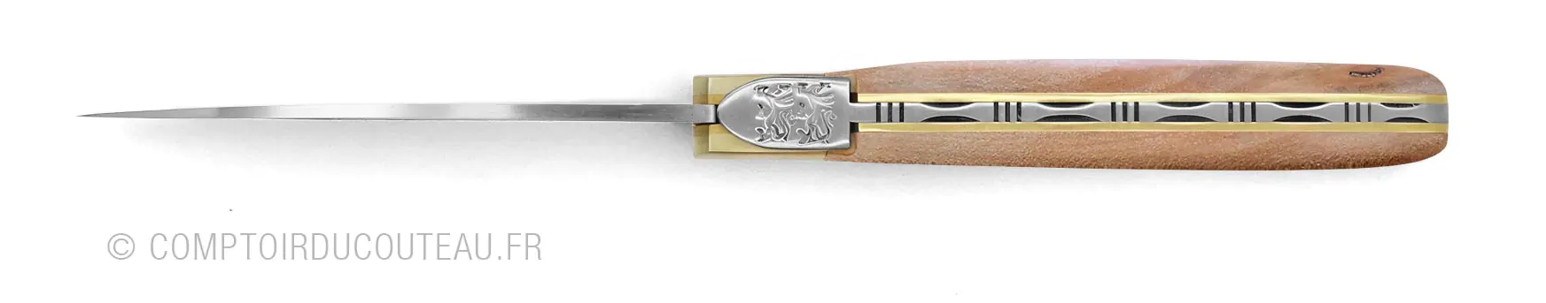 couteau normaud, couteau normand artisanal vue dessus ouvert
