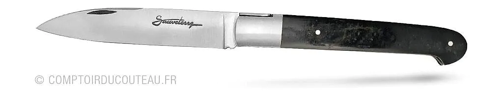 couteau de poche le sauveterre vue de profil manche corne de buffle