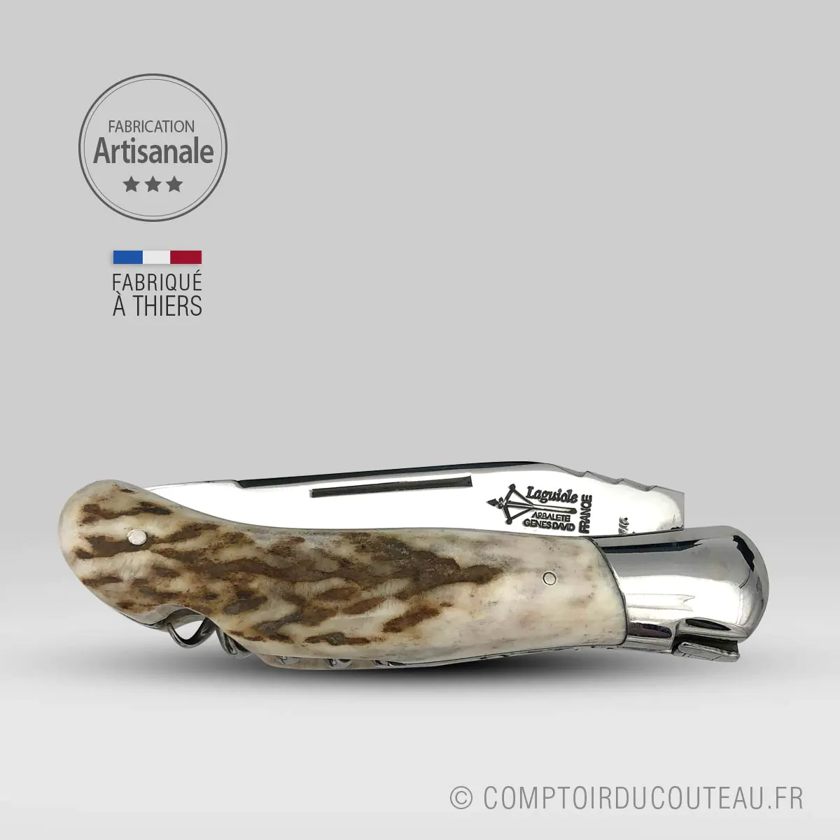 Couteau de chasse Outdoor LAGUIOLE G.DAVID 2P Cerf 12cm fermé