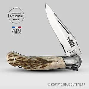 Couteau de chasse Outdoor LAGUIOLE G.DAVID 2P Cerf 12cm ouvert
