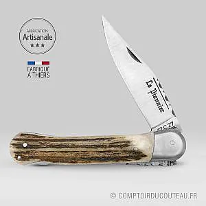 couteau de poche douris chastel Le Pionnier Chasse manche bois de cerf 11 cm ouvert