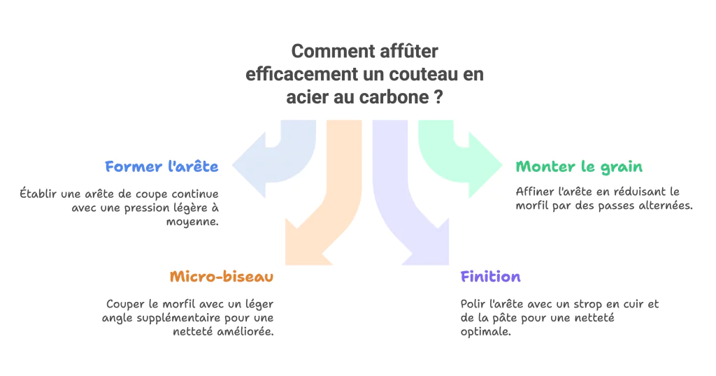 comment affuter efficacement un couteau en acier carbone